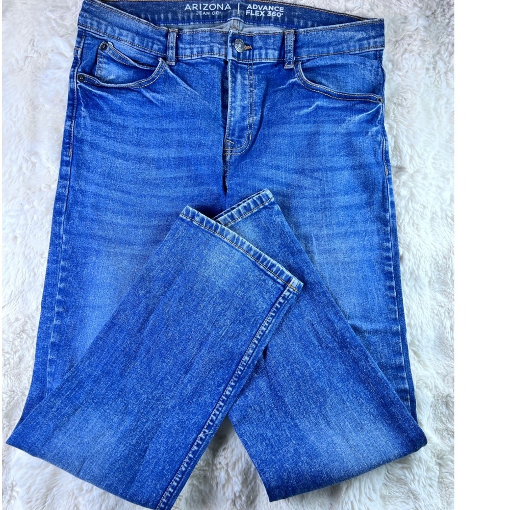Arizona Jean Co Advance Flex 360 Straight Leg Jeans Blue Wash 16 Husky. A18